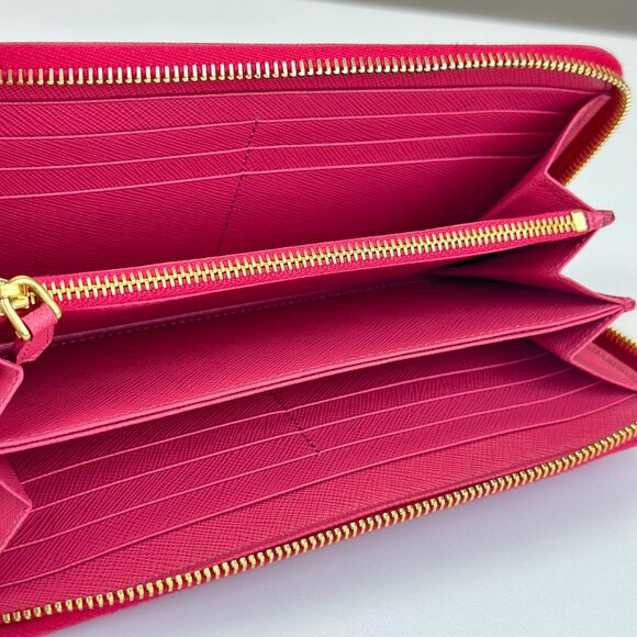 Prada Pink Saffiano Leather Large Wallet - Picture 5 of 5
